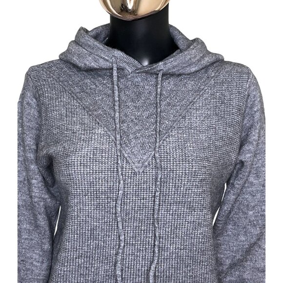 S. Christina 100% Cashmere Knit Hoodie Sweater S/M Gray or Black Soft Pullover - Picture 10 of 12